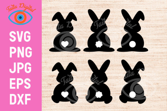 Download Black Easter Bunny Rabbit Graphic Set - Bunny rabbit Collection