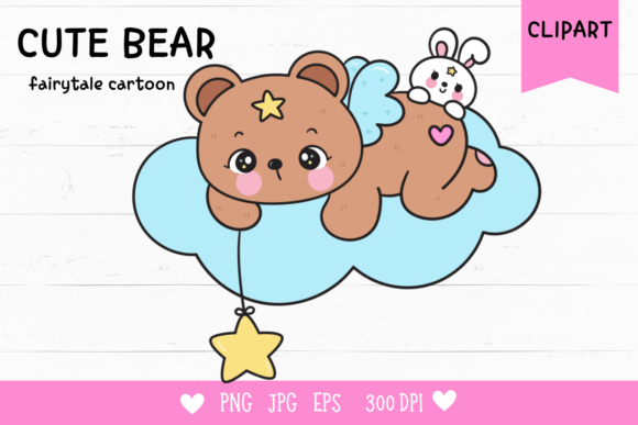 Download Teddy Bear and Bunny Rabbit on Cloud - Bunny rabbit Collection