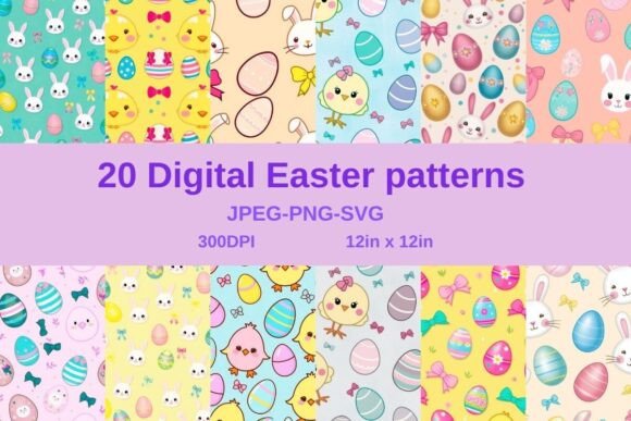 Download 20 Digital Easter Patterns - Premium Resources