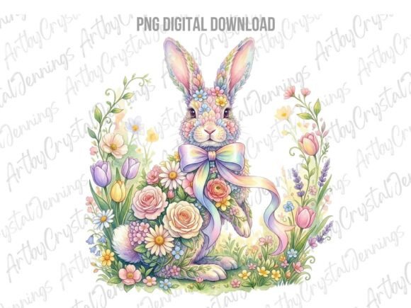 Download Spring Floral Easter Bunny Rabbit PNG - Bunny rabbit Collection