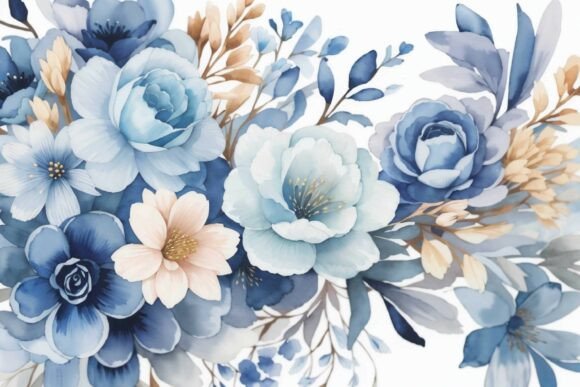 Download Soft Blue Watercolor Floral Background - Premium Resources