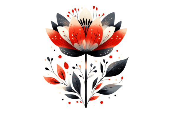 Download Scandinavian Folk Flower Art Print PNG - Flower art print Collection