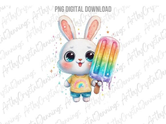Download Cute Easter Bunny Rabbit with Popsicle - Bunny rabbit Collection