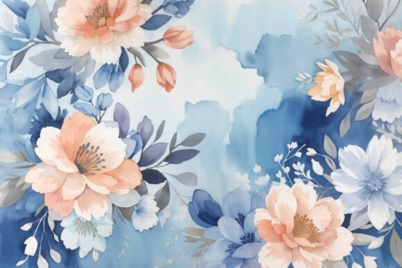 Download Soft Blue Watercolor Floral Background - Premium Resources