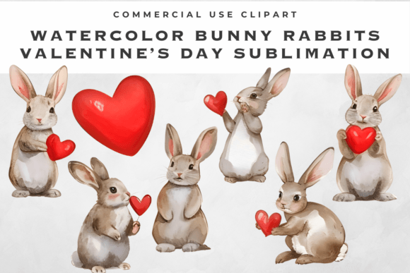 Download Valentine Clipart Bunny Rabbit Hearts - Bunny rabbit Collection