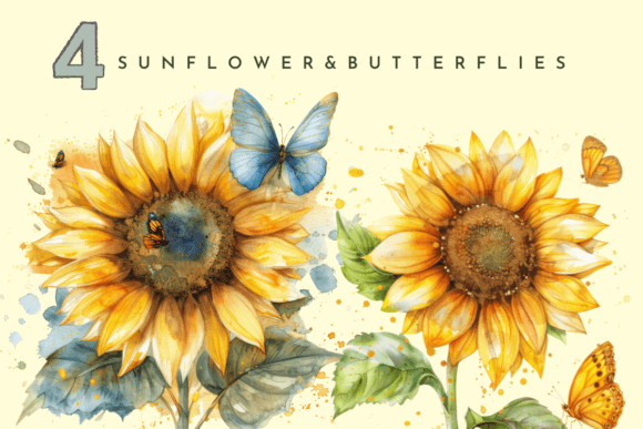 Download Watercolor Sunflowers Yellow Floral - Yellow floral Collection