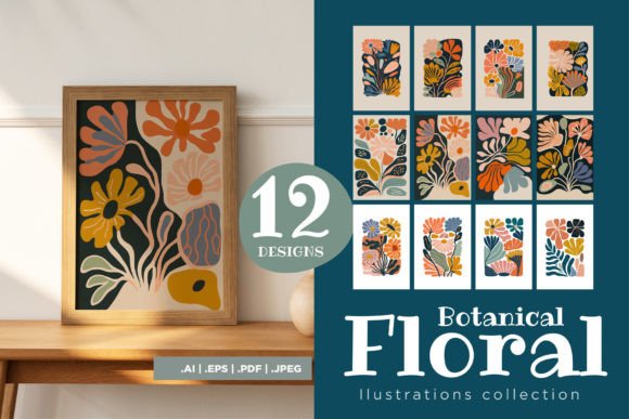 Download Modern Botanical Blooms Flower Art Print - Flower art print Collection
