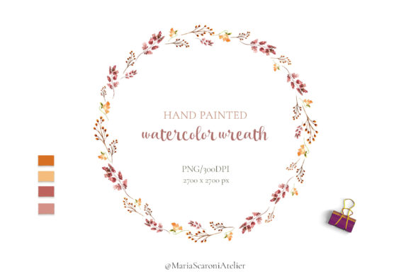 Download Hand Painted Watercolor Wreath - Hand painted Collection