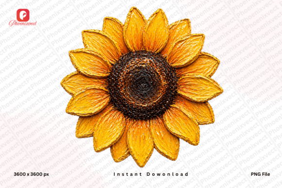 Download Hand Painted Rustic Sunflower PNG - Hand painted Collection