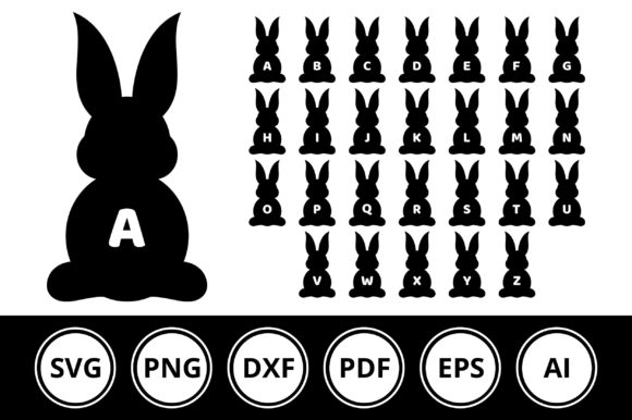 Download Easter Bunny Rabbit with Alphabet SVG - Bunny rabbit Collection